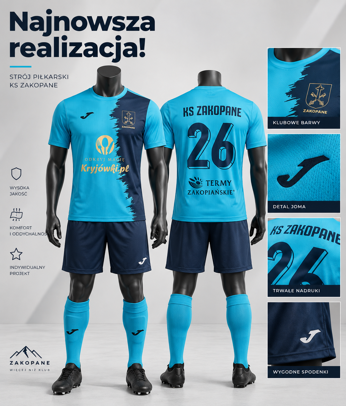 Stroje meczowe dla KS ZAKOPANE